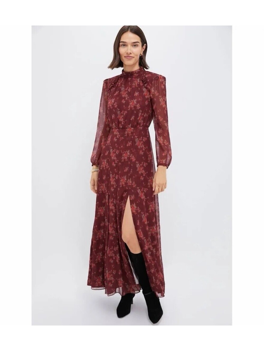 Tuckernuck Burgundy Bouquet Adare Dress Sz XL NWT $298 Wedding Guest